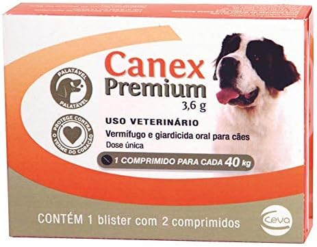 Ceva Vermífugo Canex Premium Cães 3 6G Cães 40Kg Para Cães