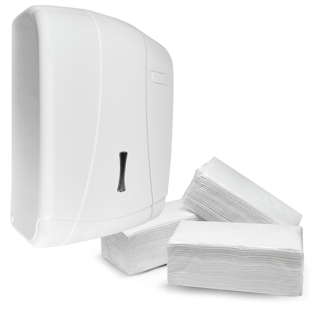 Pack de 4000 Toallas Papel Secamanos Zig Zag | + Dispensador de Toallas de Papel | Toallas para Dispensador Laminadas Doble Capa