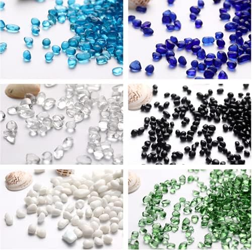 Miniatura 8 de Piedras decorativas, piedras de vidrio, 1 libra aproximadamente 16.23 oz, piedras de cristal de mar irregulares, piedras de cristal artificiales