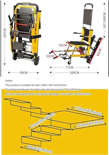 Carrello elettrico per salire le scale, design pieghevole portatile per carichi pesanti fino a 172,4 kg, ideale per attrezzature mediche e assistenza alla mobilità