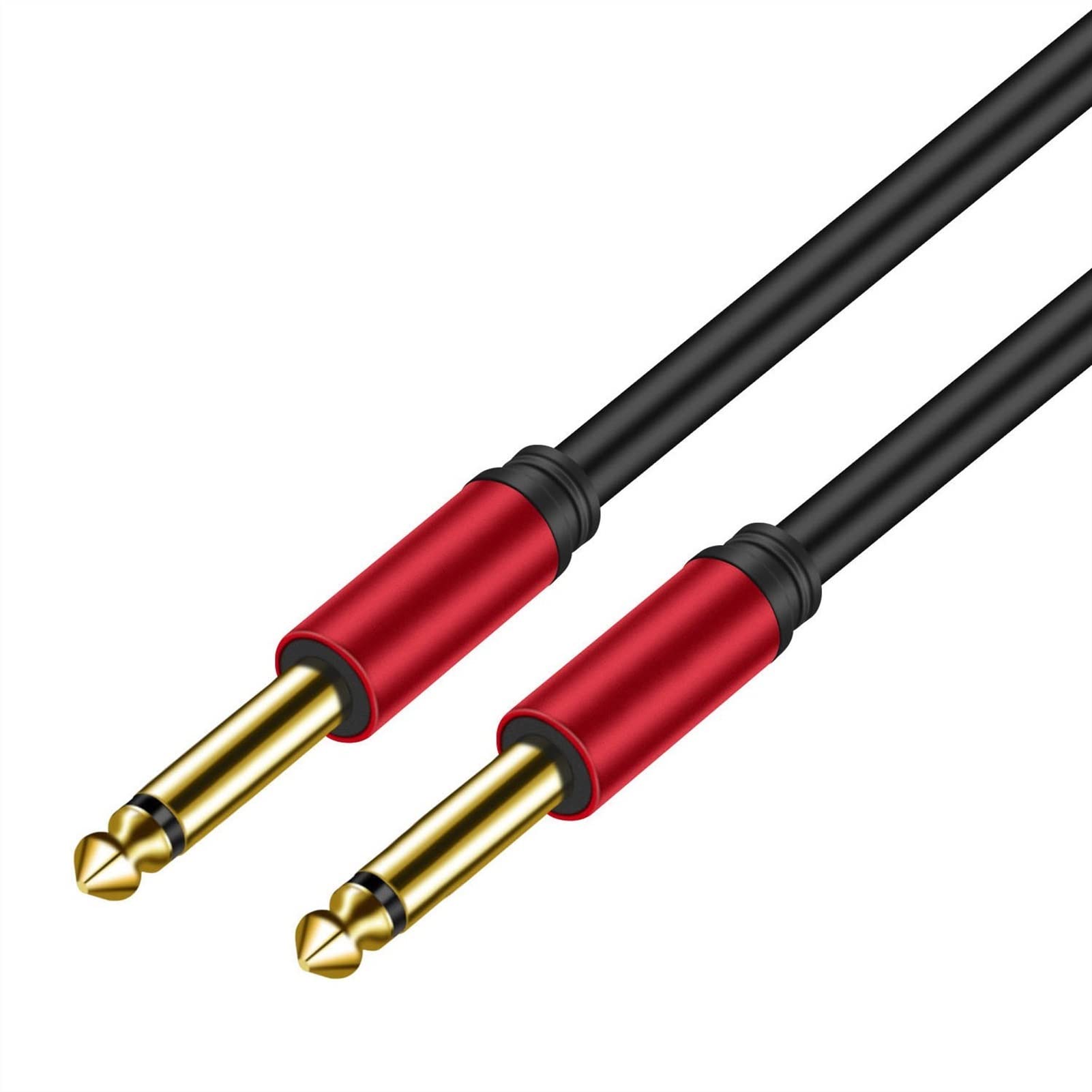 Gitarren instrumentenkabel 6.35mm Gitarre-Kabel-Mono-Mann Mit Männlicher Schnur Für Elektrische Bass-Elektrormandoline (Color : Crimson, Size : 6 m)