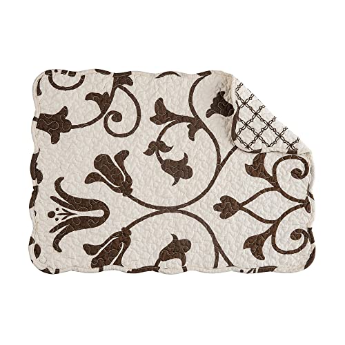 Image of Sophia Vintage 100% Cotton Quilted Set of 6 Placemats 13 inch x 19 inch