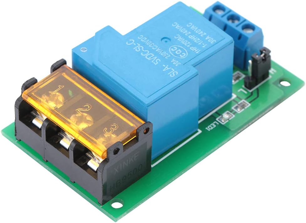 Relay Module Relay Power Switch Module, One Channel Relay Module Board High/Low Level Trigger with Optical Isolation Relay Module, 30A YYG-2 1 Relay Module With Optocoupler(5VDC)