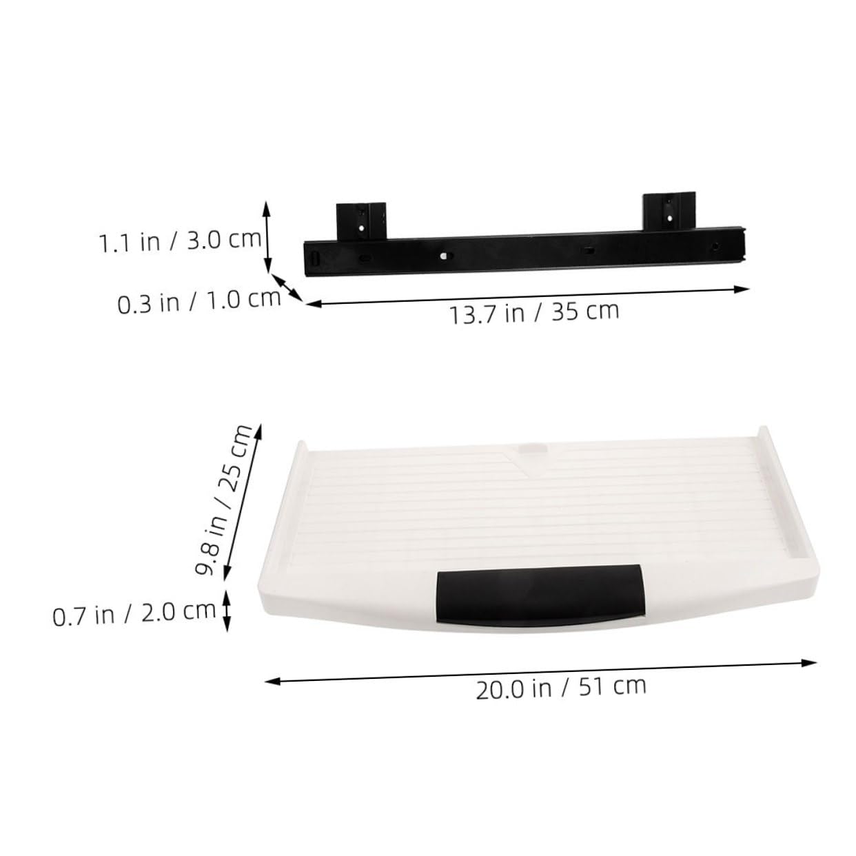 VILLCASE Bandeja de Teclado Deslizante bajo Escritorio con Rieles Suaves Soporte Ergonómico para Teclado y Ratón Fácil Instalación Diseño Práctico para Oficina y Mesa Pública