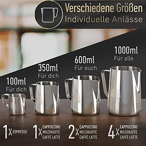 Barista Legends® Melkkannetje in roestvrij staal 350 ml, met speciale latte art schenktuit, melkschuimkannetje hoogglans gepolijst, Barista melkkan in roestvrij staal, Barista accessoires - Image 8