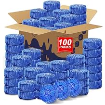 Msvvko Toilet Bowl Cleaners,100 Pack Blue Toilet Tablets with Fresh Scent, Household Toilet Cleaner Continuous Cleaning, Prevent Various Stains & Odors Build Up - Septic Friendly