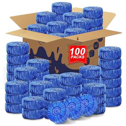 Msvvko Toilet Bowl Cleaners,100 Pack Blue Toilet Bowl Tablets with