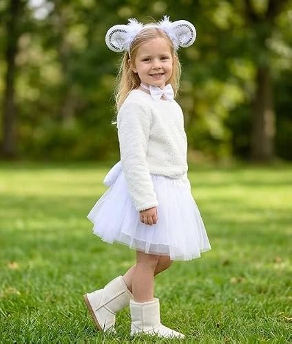 Kirei Sui Funny Sheep Costume Set Ears Headband Bowtie Tail & Tutu Halloween Sheep Dress Up for Kids White — view 6