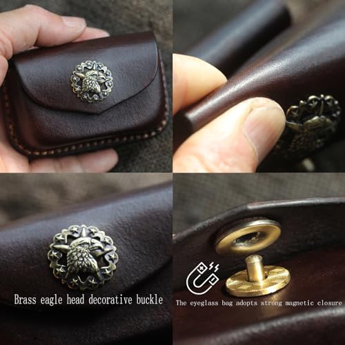 Image of Folding glasses case;eye glass cases mens hard;hard shell leather sunglasses case;glasses bag;sunglass case;glasses case