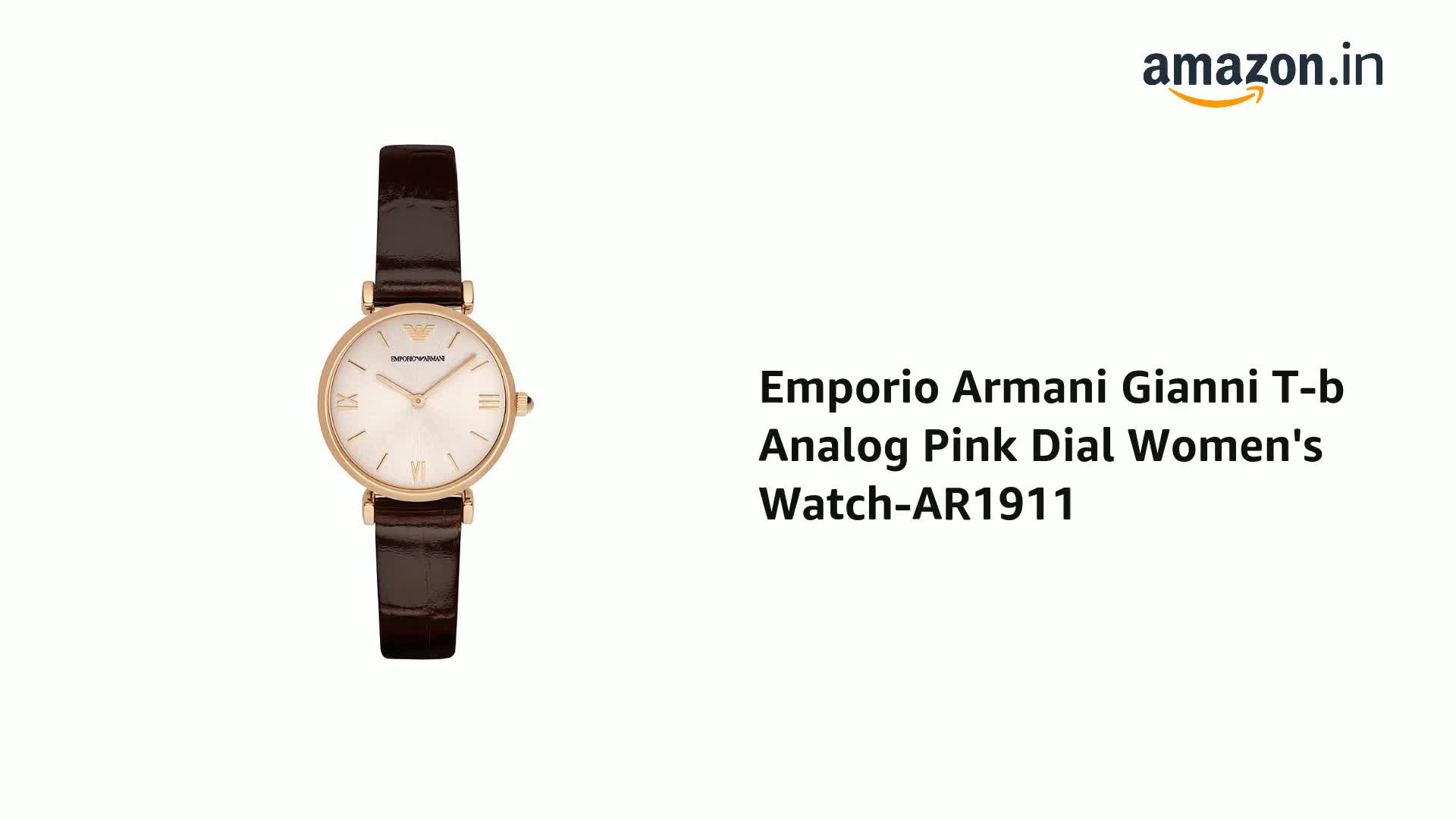 Emporio Armani Leather Gianni T-B Analog Pink Dial Women's Watch