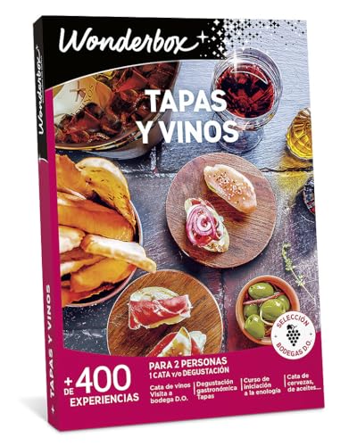 WONDERBOX Caja Regalo - Tapas Y VINOS- 615 Actividades gastronómicas para Dos Personas
