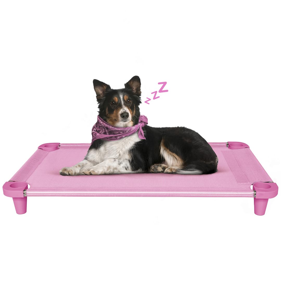 Acrimet Cooling Elevated Pet Dog Bed Cot, Washable and Breathable Mesh Fabric, Stainless Steel Frame, Indoor & Outdoor Use