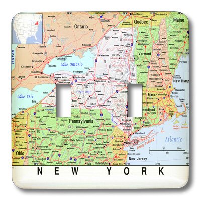 Plaque pour interrupteur New York 3dRose lsp_184610_2 en format simple