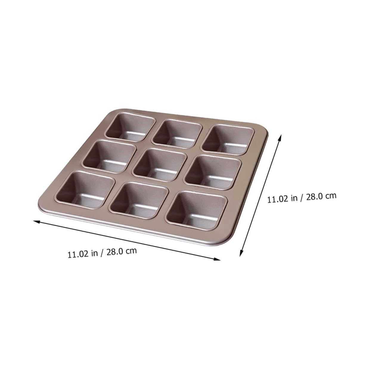 TOYANDONA Moule à Gâteau et Facile à Nettoyer Chauffage Uniforme en Acier Carbone Antiadhésif Carré 9 Compartiments pour Pâtisserie Maison