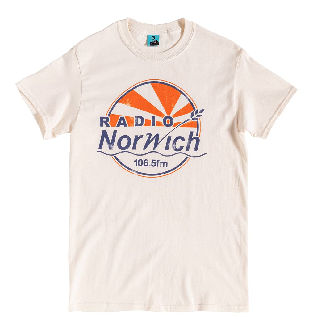 Truffleshuffle Men's White/Off White Alan Partridge Inspired Radio Norwich Ecru T Shirt