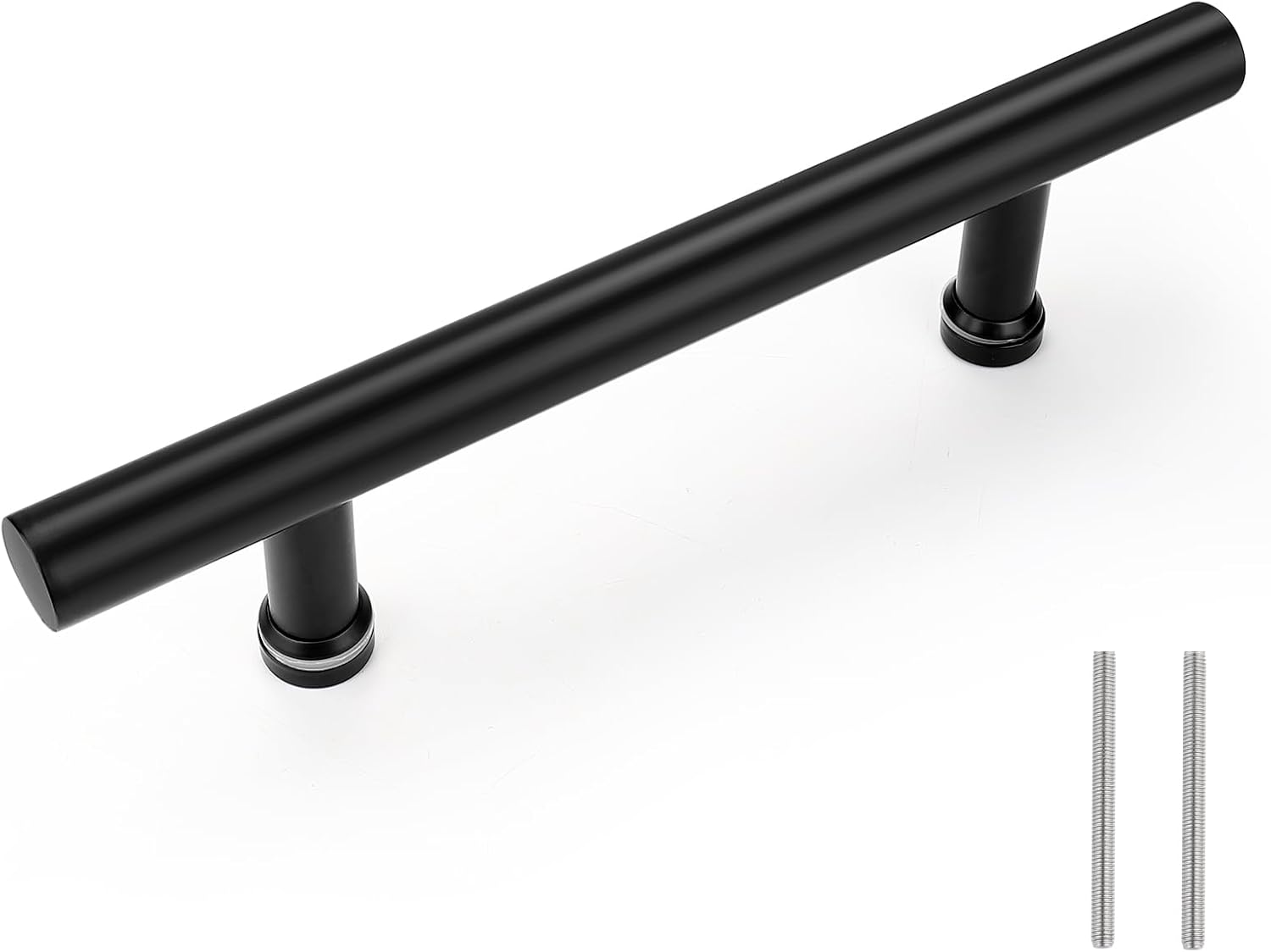 Probrico 1 Pack | 7-3/10 Inch?185mm? Hole to Hole Barn Door Handle Stainless Steel Black Pull Sliding Barn Door Pulls 12 Inch Length