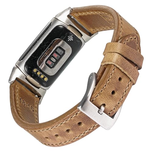 Horween(�z�[�E�B��) ���U�[�o���h Fitbit Charge 5 & Charge 6�Ή� �v���~�A���n���h�X�e�b�`�����p�X�g���b�v �X�e�����X�X�`�[���o�b�N���t���B