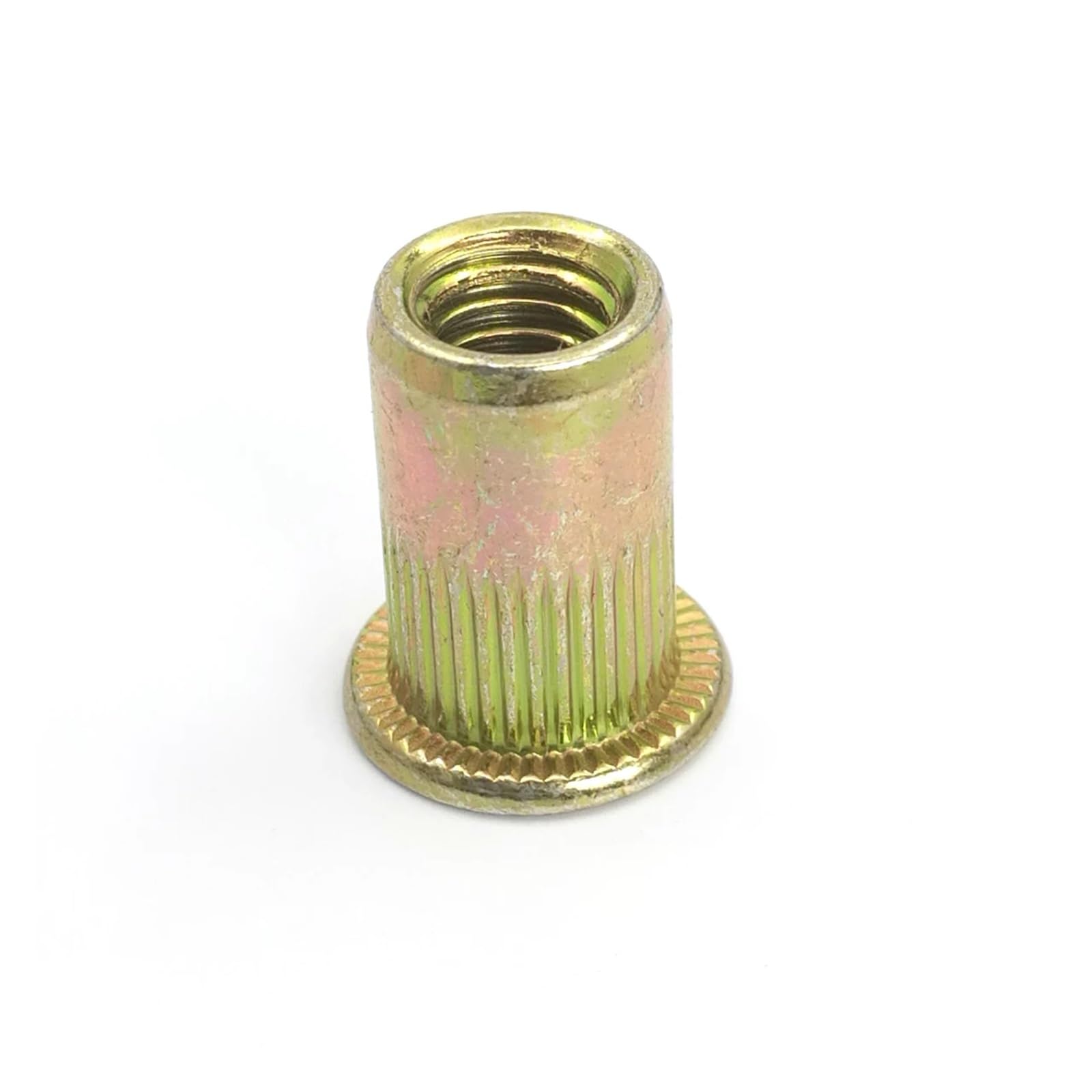 Tuercas de remache M3 M4 M5 M6 M8 M10 M12 Tuercas de remache roscadas de cabeza plana moleteada Acero al carbono galvanizado(M8 100pcs)
