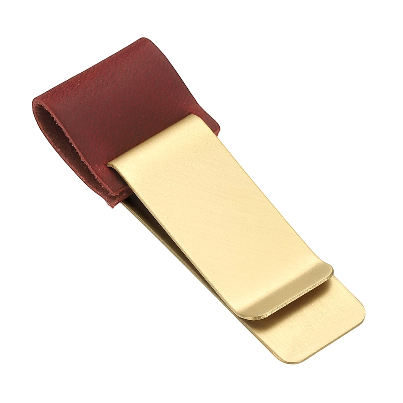 PATIKIL Pen Loop for Notebook, Brass Leather Pencil Holder Pen Clip for Notebook Traveler Journals Planner, Wine Red