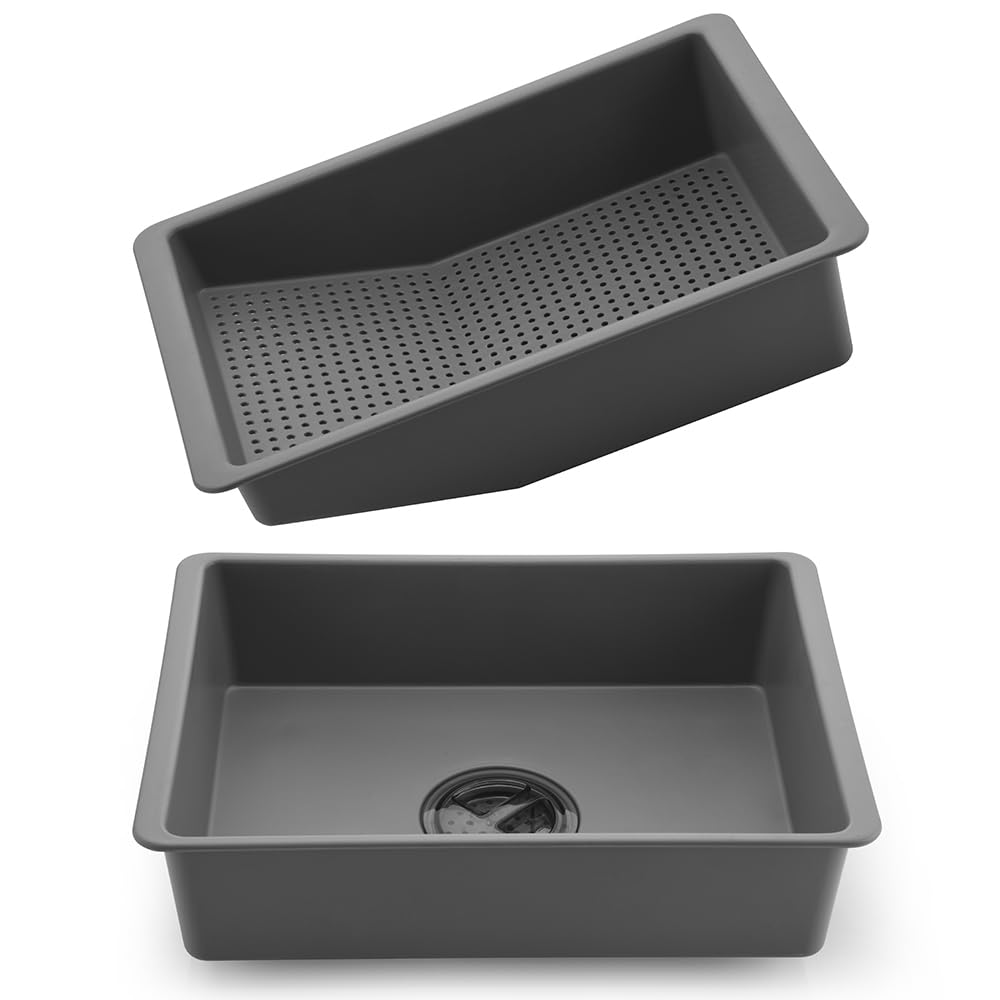 2-in-1 Kitchen Sink Dish Basin Set - Filter & Drain -1