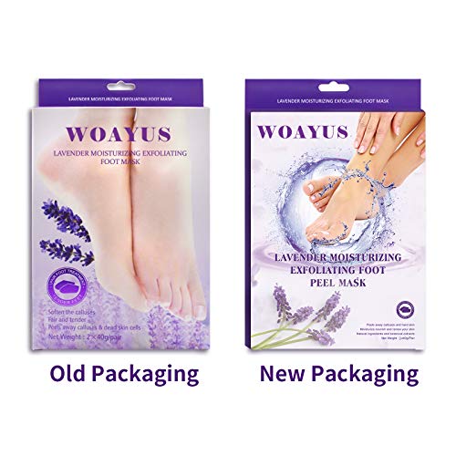 image for WOAYUS Foot Peel Mask, 2 Pack Exfoliating Foot Peeling Spa Masks for D