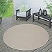 Produktbild Paco Home In- & Outdoor Teppich, Terrasse u. Balkon, Wetterfest Einfarbig Mit Struktur, Grösse:200 cm Rund, Farbe:Beige