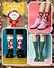 Tivi Tovo 24 Pack 12/24/48 Pack Christmas Hat and Xmas Socks Winter Knit Beanie Crew Socks for Homeless Christmas Holiday Party Gift (Fashion Style)
