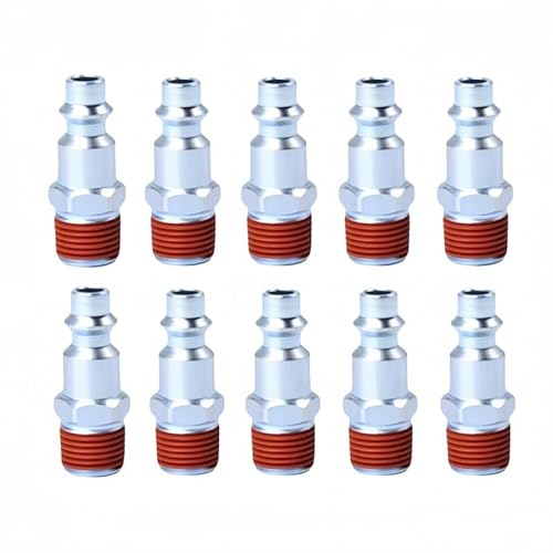 RuiHeng 1/4-Inch NPT Male Industrial Air Plug, Pneumatic Plugs 300PSI air Fittings(10-Pack)