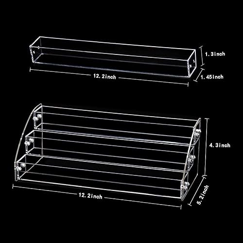 Miniatura 2 de Soportes de exhibición de acrílico de 3 niveles para aceites esenciales, organizador de lápiz labial, esmalte de uñas, estante para tocador,