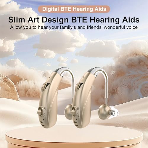 Image of FASTWELL F28-2 Unit for Both Ear Digital Advanced Rechargeable Hearing Aid for Adults with Hearing Loss | |Digital Noise Reduction | (Gold-Pair) | 1-Year Warranty