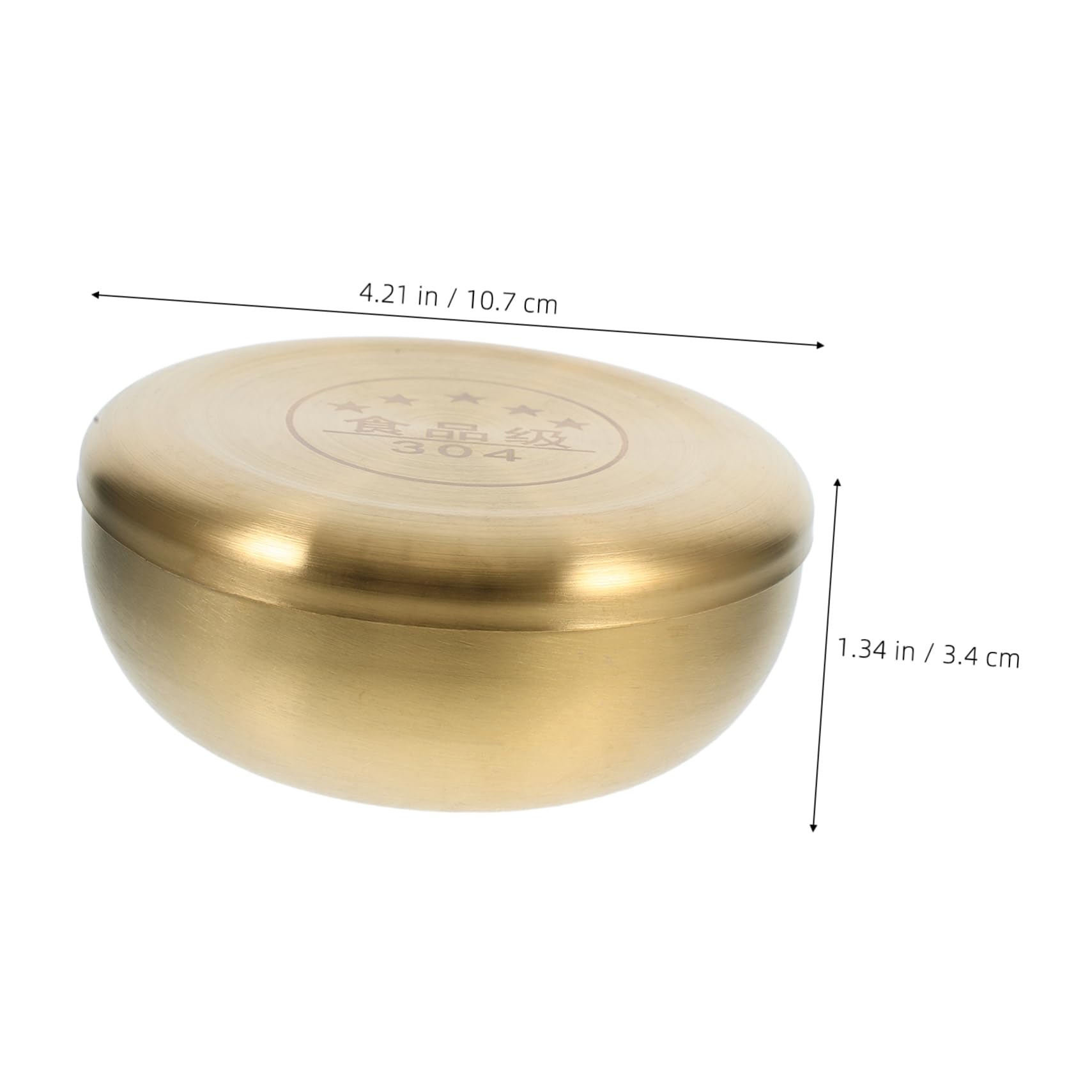 SOLUSTRE Stainless Steel Korean Rice Bowl with Lid Serving Bowl for Rice Soup and Bbq Single Layer Design for Convenient Storage and Versatile Use