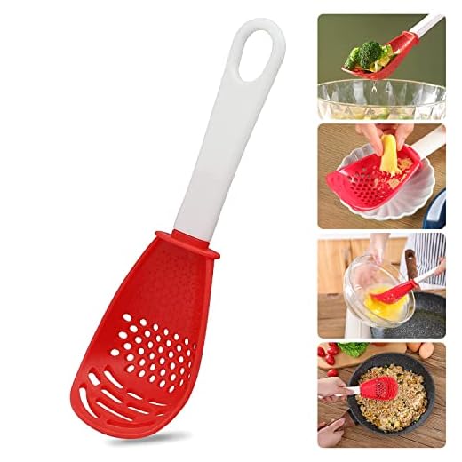 Abnaok Multifunctional Cooking Gadgets, Kitchen Tools, Egg Separator, Cooking, Draining, Mashing, Grating, Cooking Spoon (1PC)