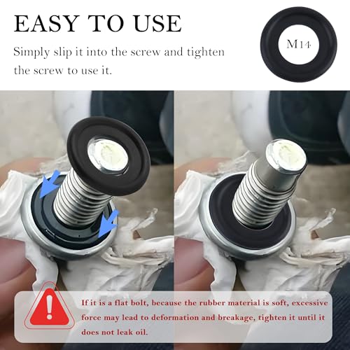 Image of 10PCS Oil Drain Plug Gasket Replace OEM#F5TZ-6734-BA,Sealability M14 Oil Drain Plug Washer Reduced Oil Leakage,Securely Oil Plug Gasket Compatible with Ford Lincoln Mercury (M14)