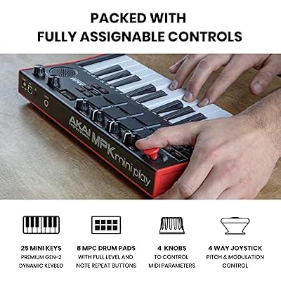 Recording Studio Package - Akai Professional MPK Mini Play USB MIDI Keyboard Controller and M-Audio BX3 3.5 120W Speakers, with Production Software