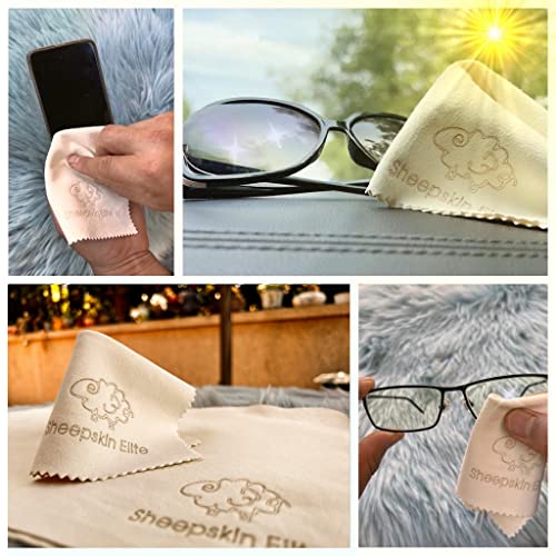 Natural Chamois Leather Eyeglass Cleaning Cloth Camera Lens Cleaning Cloths Screen Cleaning Cloth Glasses Cleaning Cloth Tablets Chamois Cleaning Cloths For Eyeglasses (3 Packs, 2 Large, 1 Small) #TOP4