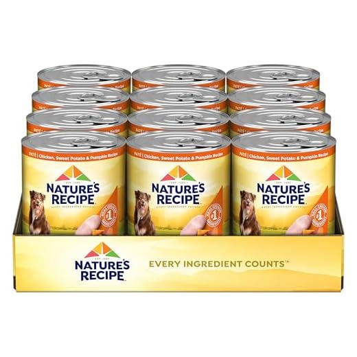Nature’s Recipe Grain Free Wet Dog Food Chicken, Sweet Potato, and Pumpkin Recipe, 13 oz. Can (Pack of 12)