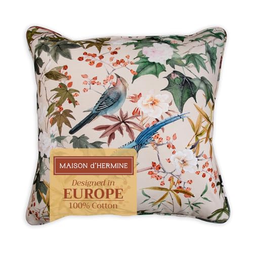 Maison d' Hermine Throw Pillow Covers 100% Cotton (20" x 20" - Pack of 1)