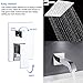 POP SANITARYWARE Shower Faucet with Tub Spout Chrome Bathroom Rain Mixer Shower System Wall Mounted Rainfall Shower Head and Handle Set, Tub and Shower Trim Kit with Rough-in Valve