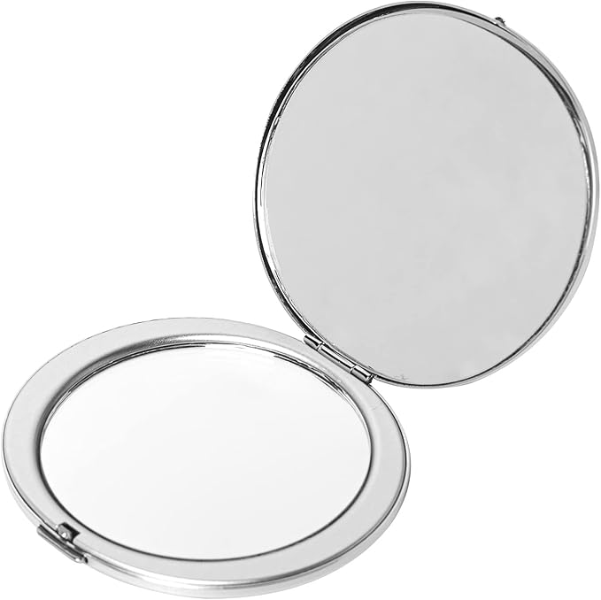 Espejo de Maquillaje Portátil 1X/2X Ultrafino Elegante Plata miniatura 2