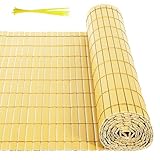 Ansobea Tapete de prote&ccedil;&atilde;o Visual de PVC, 160 x 400 cm, prote&ccedil;&atilde;o Visual para jardim com refor&ccedil;o Interno em Forma de W, prote&ccedil;&atilde;o Visual para jardim(bamb&uacute;)