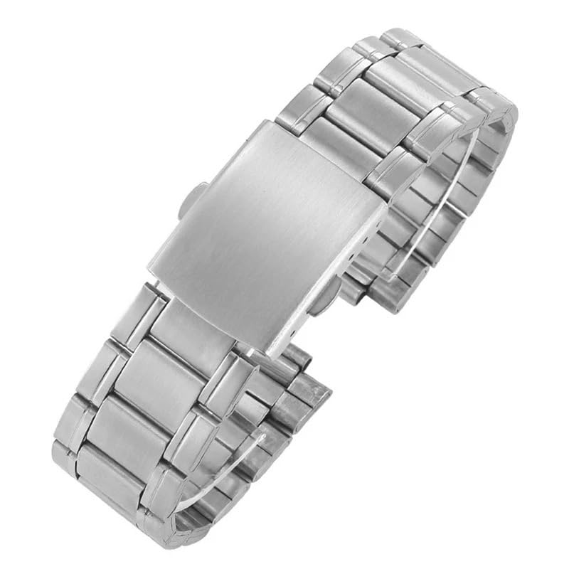 Bracelet montre acier inoxydable plat anti-oxydation maillons universels 20mm 22mm