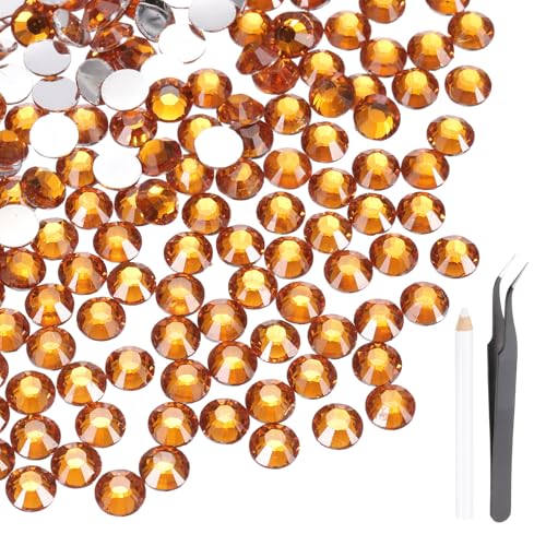 MECCANIXITY 400 strass cristal plat 6mm orange non-hotfix pince pinceau