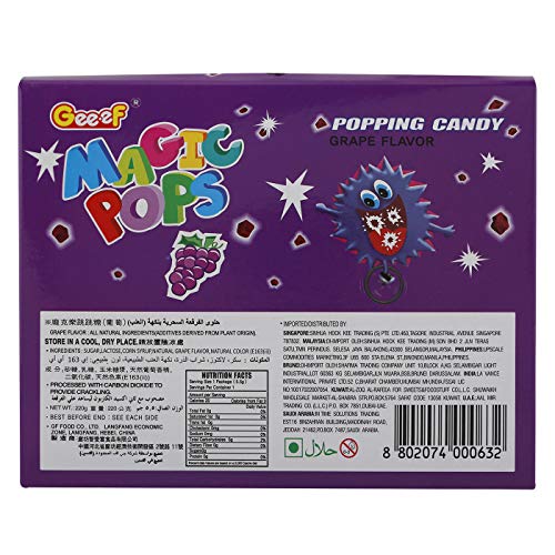 Geeef Magic Pop grape Flavor Popping Candy, 5.5 gm (Pack of 40)