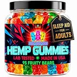 Hemp Gummies For Adults-Infused Fruit Gummy Bears Edibles-For Calm, Peace & Relaxation Hempseed Oil -Made In USA-95 Count