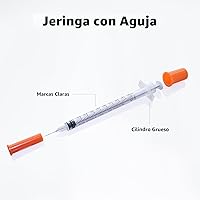 Vista 5 de U-100 - Jeringa de calibre 31 de 1 cc, 5/16 pulgadas, empaquetada individualmente, paquete de 20