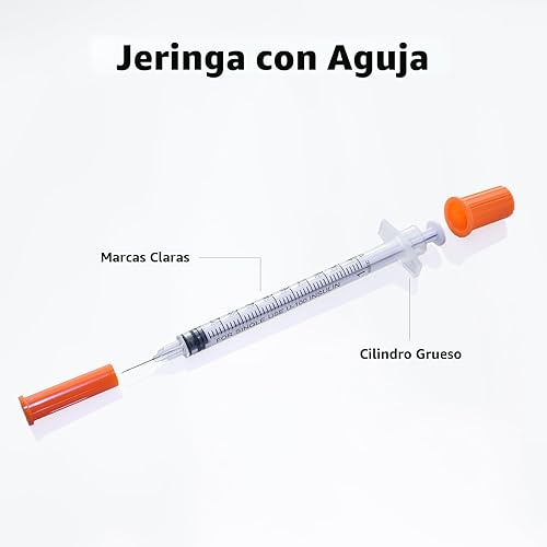 Miniatura 5 de U-100 - Jeringa de calibre 31 de 1 cc, 5/16 pulgadas, empaquetada individualmente, paquete de 20