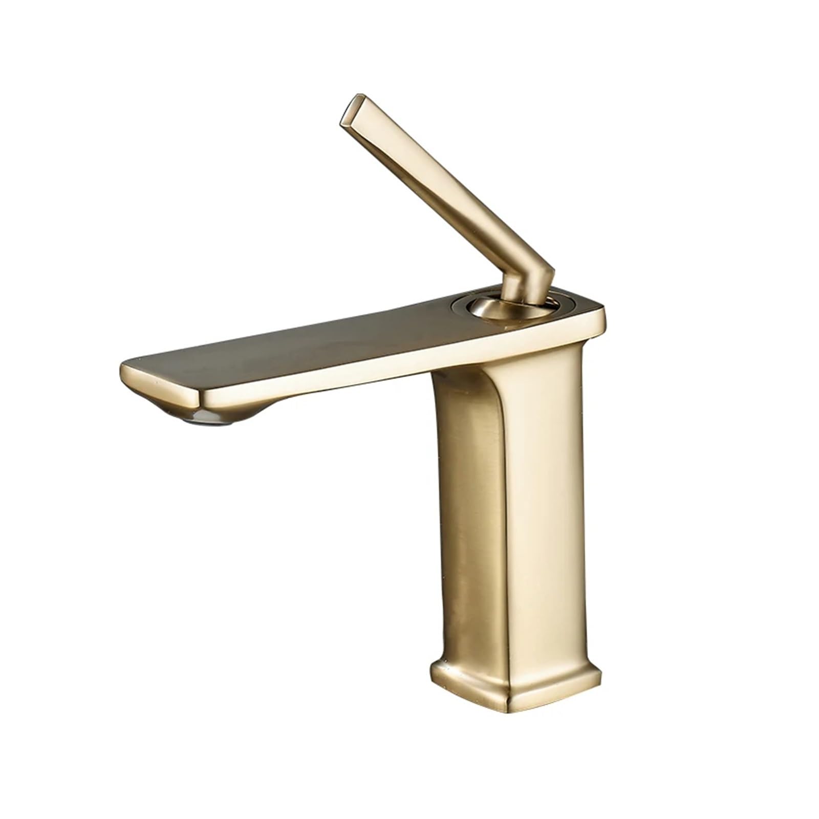 DFGHNBVC Brush Gold Brass Basin Faucet Hot Cold Mixer Tap Deck Mount Copper Bathroom Sink Faucets Single Handle Mixer Tap Faucet,Brush Gold