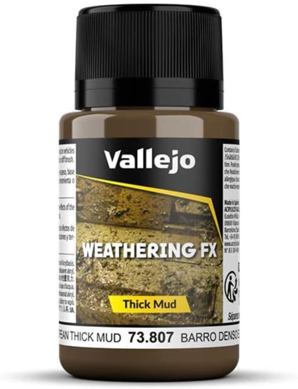 Weathering FX | European Thick Mud 40 ml. (1.35 fl.oz.) | Permanent Pigments and Water Based Acrylic Resins | Ideal for Miniatures, Scale Models & Dioramas