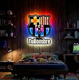 Letrero neon led escudo personalizado Barcelona regalos iluminado para...