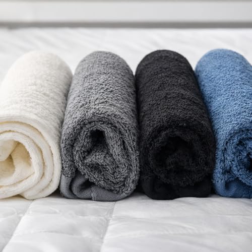 Image of Set of 6 Terry Cotton Face Towels - Soft, Absorbent & Quick Drying Towels for Face, Hands & Gym - Perfect for Home, Travel & On-The-Go